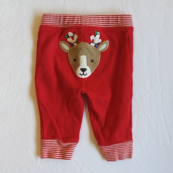 carter's christmas reindeer bum thermal waffle knit pants 3 months baby unisex - Picture 1 of 6